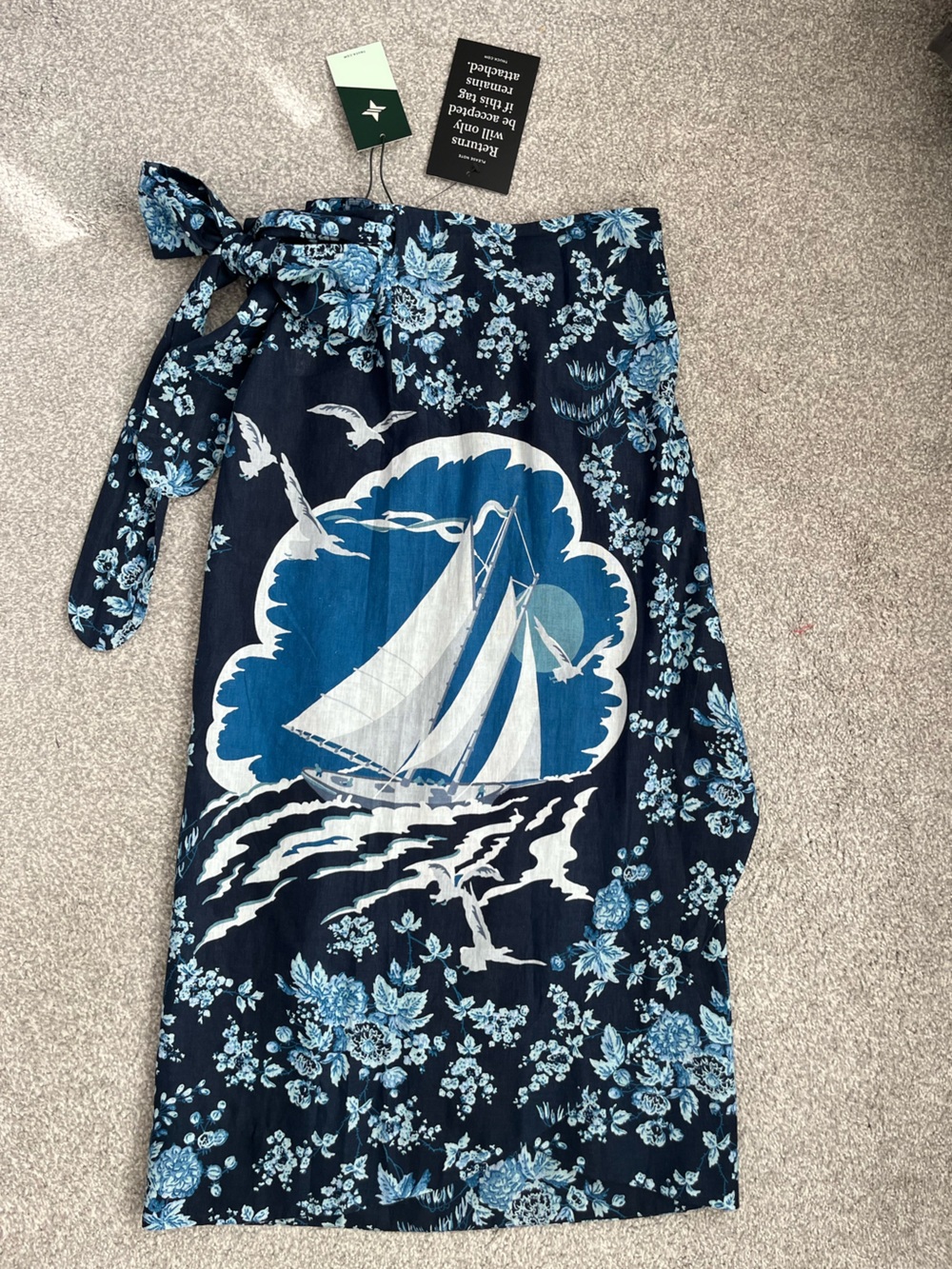 NWT Tuckernuck Twilight Garden Garden Cassie Wrap Midi Skirt Size XL